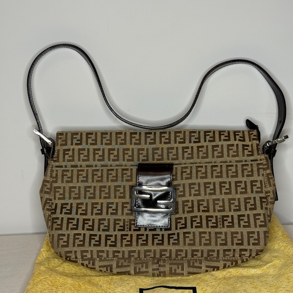 Fendi Tan and Black FF Shoulder Bag